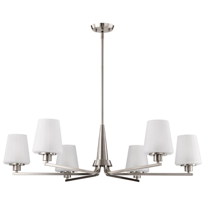 Nuvo 60-8226 Lune, 6 Light Chandelier, Brushed Nickel Finish