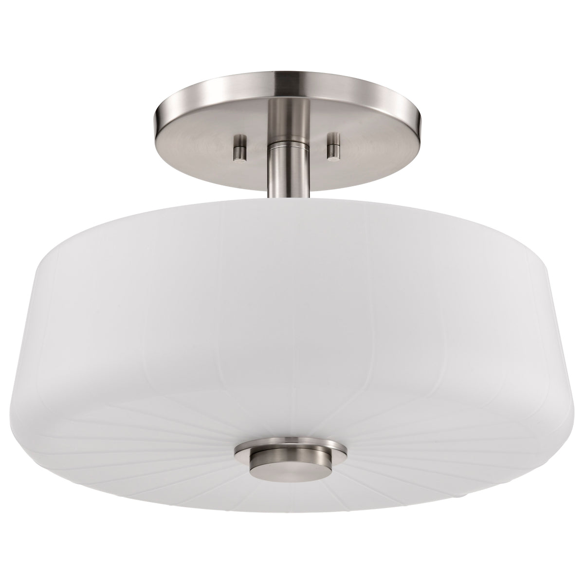 Nuvo 60-8229 Lune, 3 Light Semi-Flush, Brushed Nickel Finish