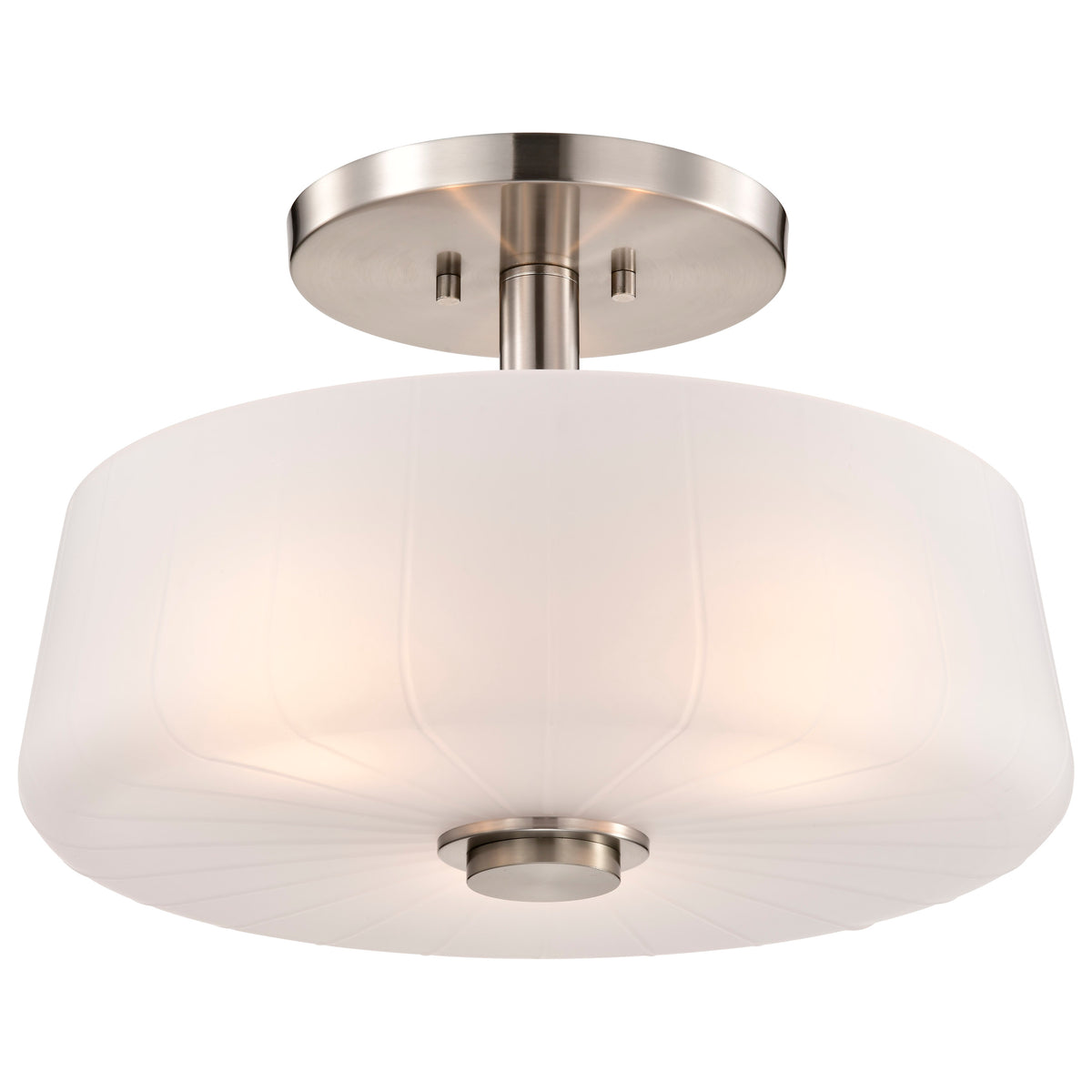 Nuvo 60-8229 Lune, 3 Light Semi-Flush, Brushed Nickel Finish