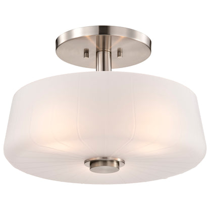 Nuvo 60-8229 Lune, 3 Light Semi-Flush, Brushed Nickel Finish
