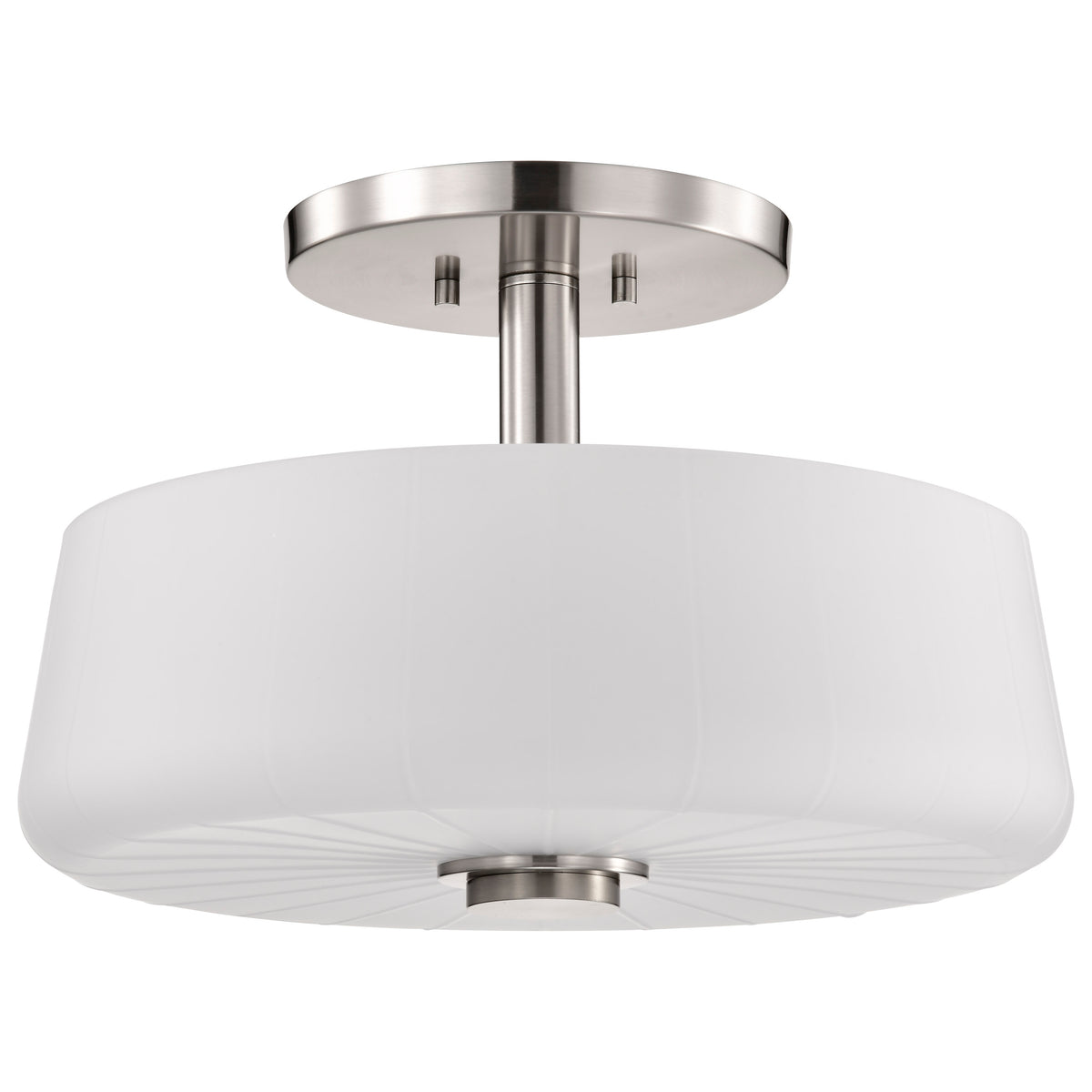 Nuvo 60-8229 Lune, 3 Light Semi-Flush, Brushed Nickel Finish