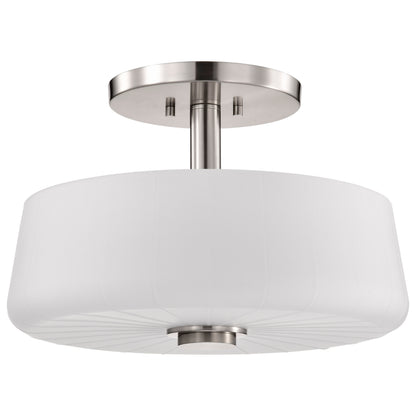 Nuvo 60-8229 Lune, 3 Light Semi-Flush, Brushed Nickel Finish