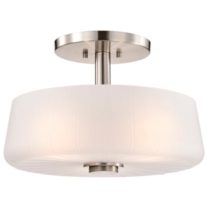 Nuvo 60-8229 Lune, 3 Light Semi-Flush, Brushed Nickel Finish