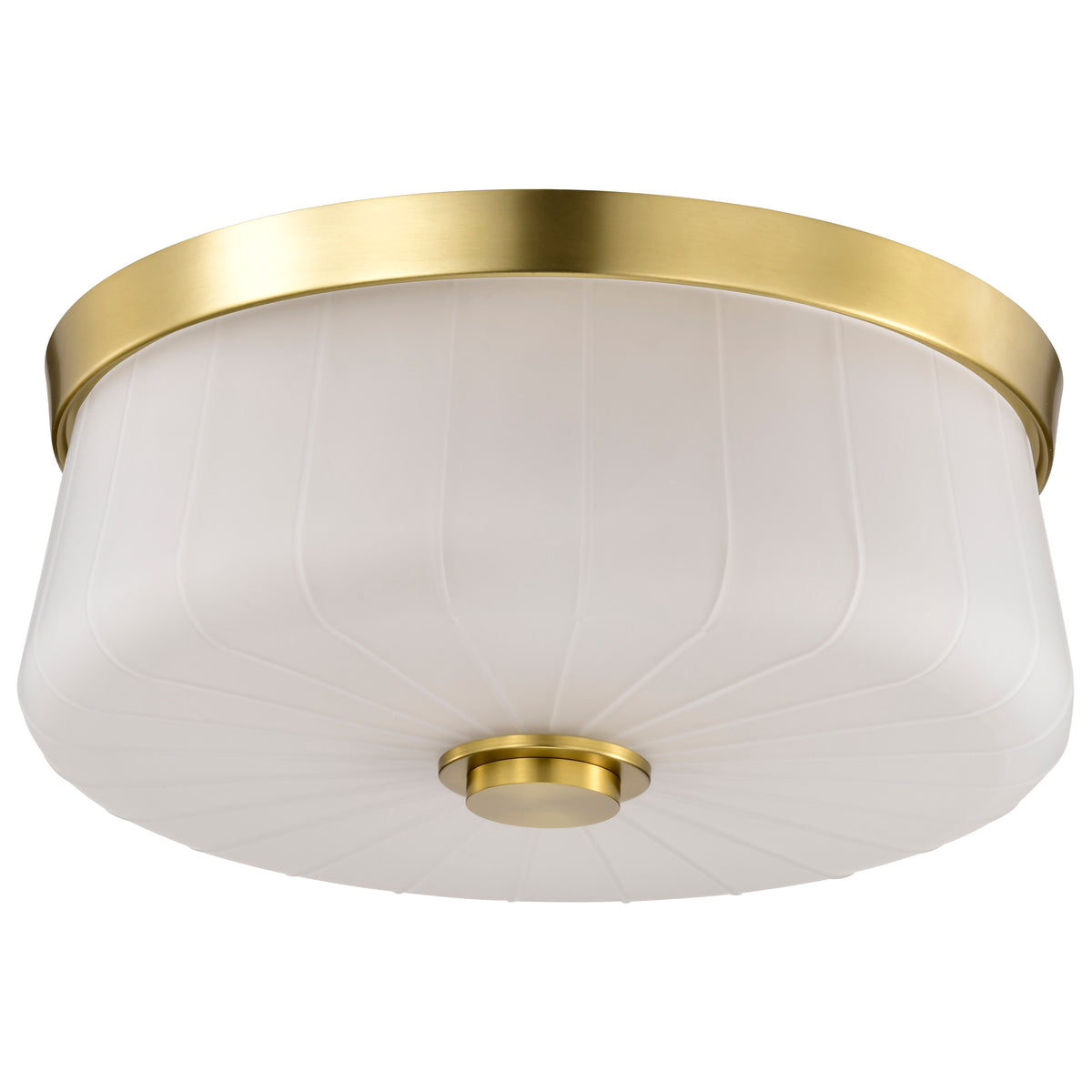 Nuvo 60-8230 Lune, 3 Light Flush Mount, Vintage Brass Finish