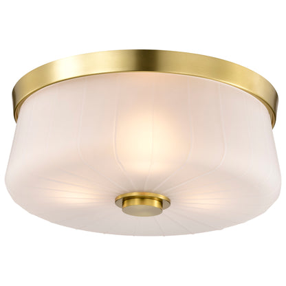 Nuvo 60-8230 Lune, 3 Light Flush Mount, Vintage Brass Finish