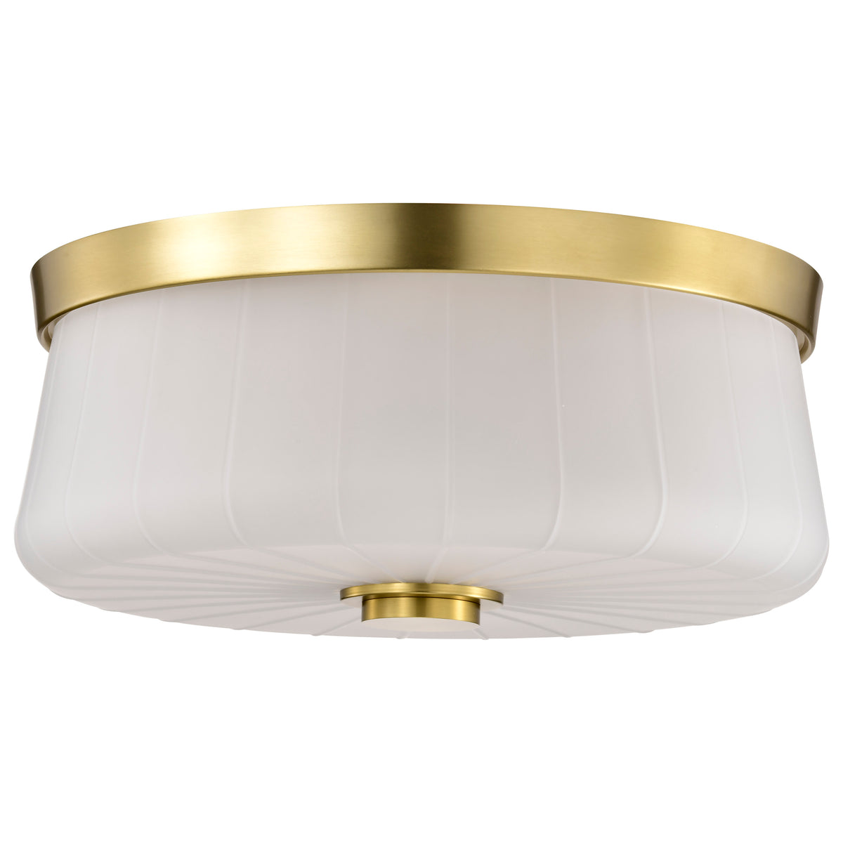 Nuvo 60-8230 Lune, 3 Light Flush Mount, Vintage Brass Finish
