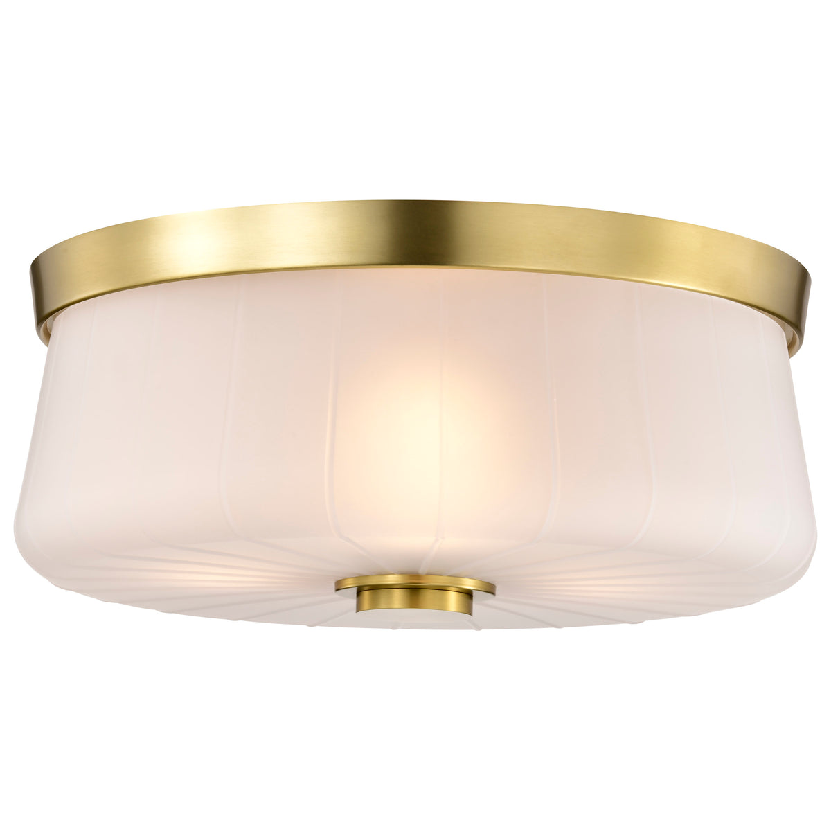 Nuvo 60-8230 Lune, 3 Light Flush Mount, Vintage Brass Finish