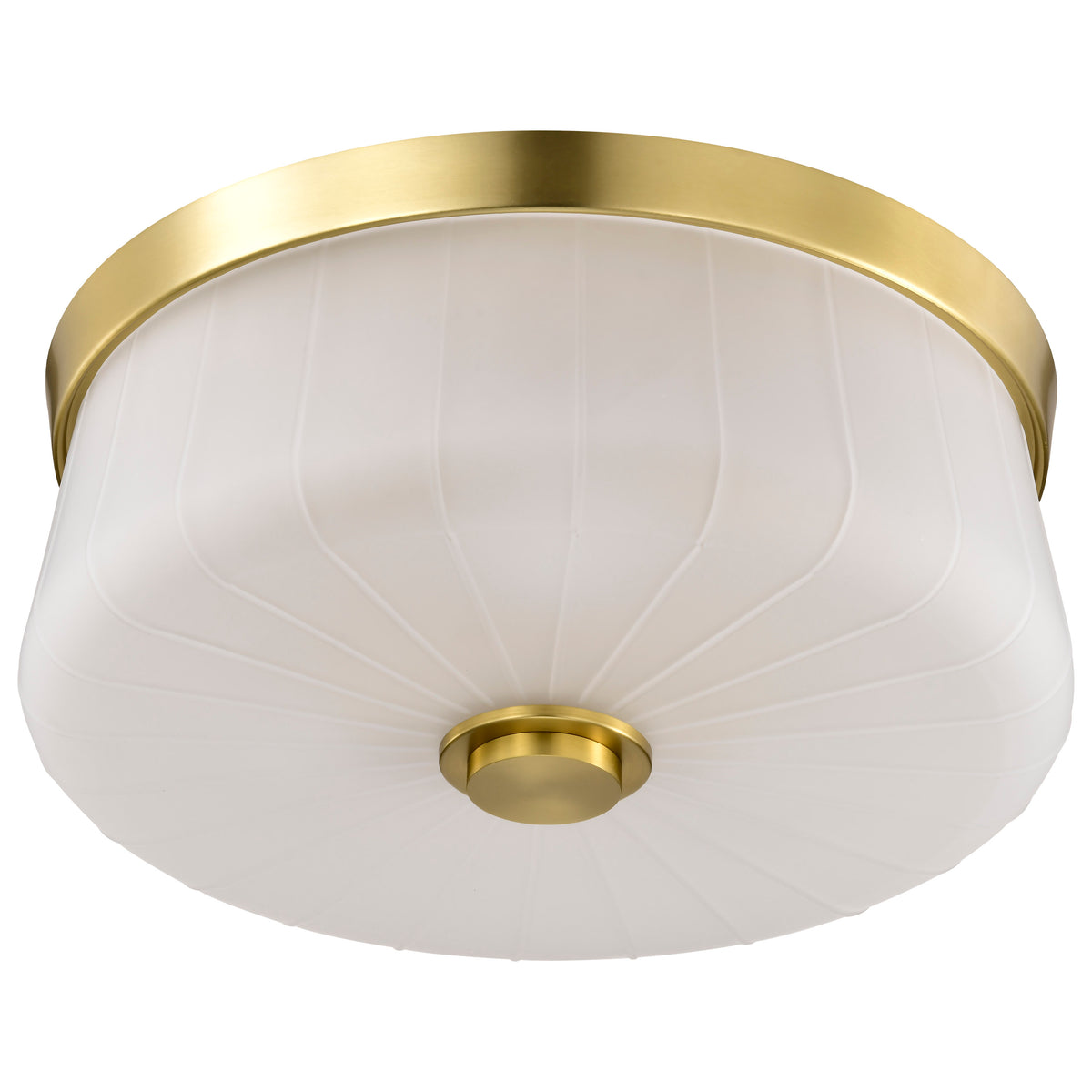 Nuvo 60-8230 Lune, 3 Light Flush Mount, Vintage Brass Finish