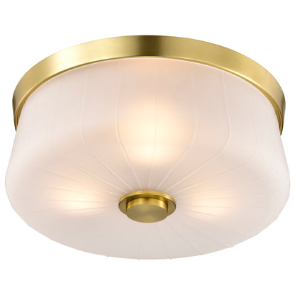 Nuvo 60-8230 Lune, 3 Light Flush Mount, Vintage Brass Finish