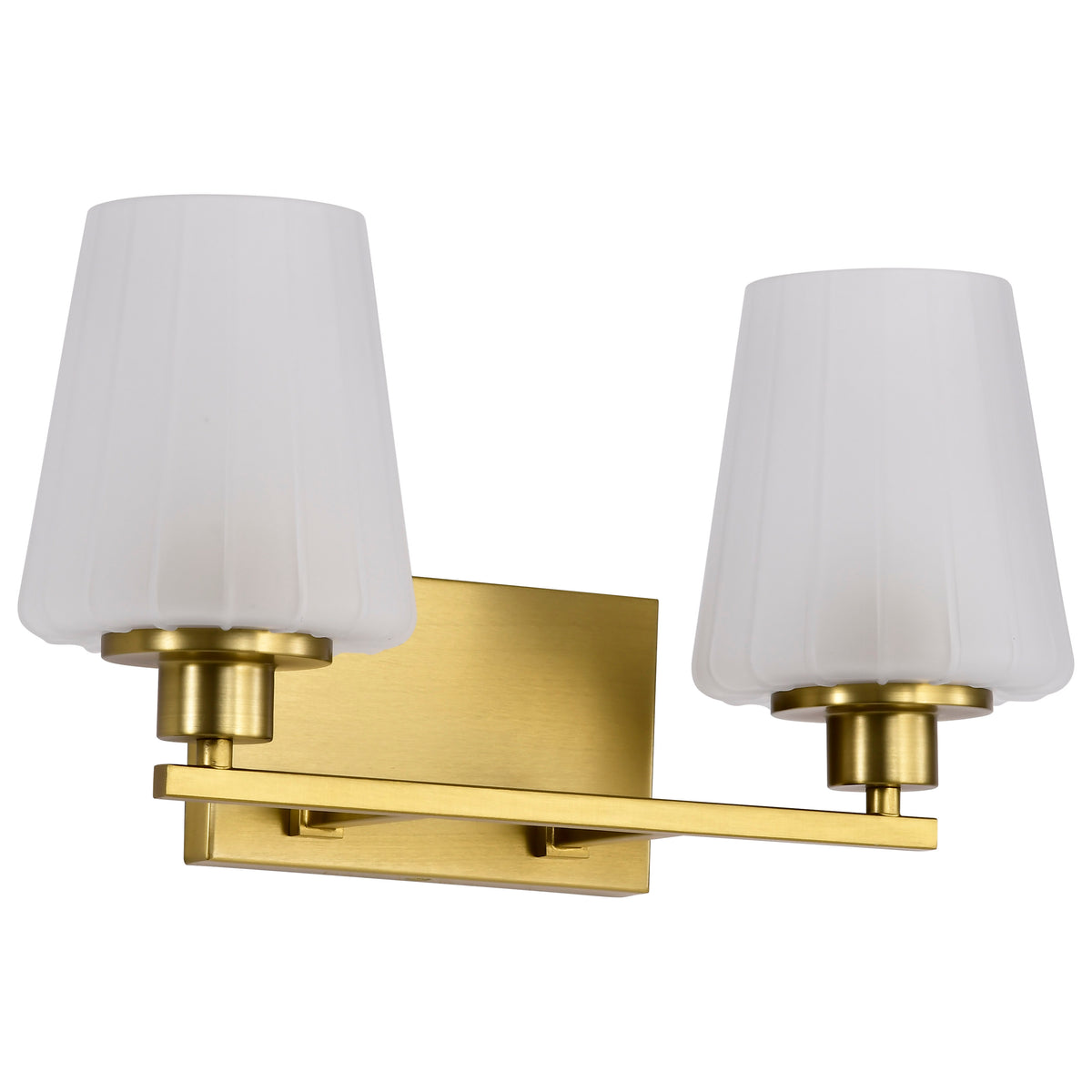 Nuvo 60-8232 Lune, 2 Light Vanity, Vintage Brass Finish
