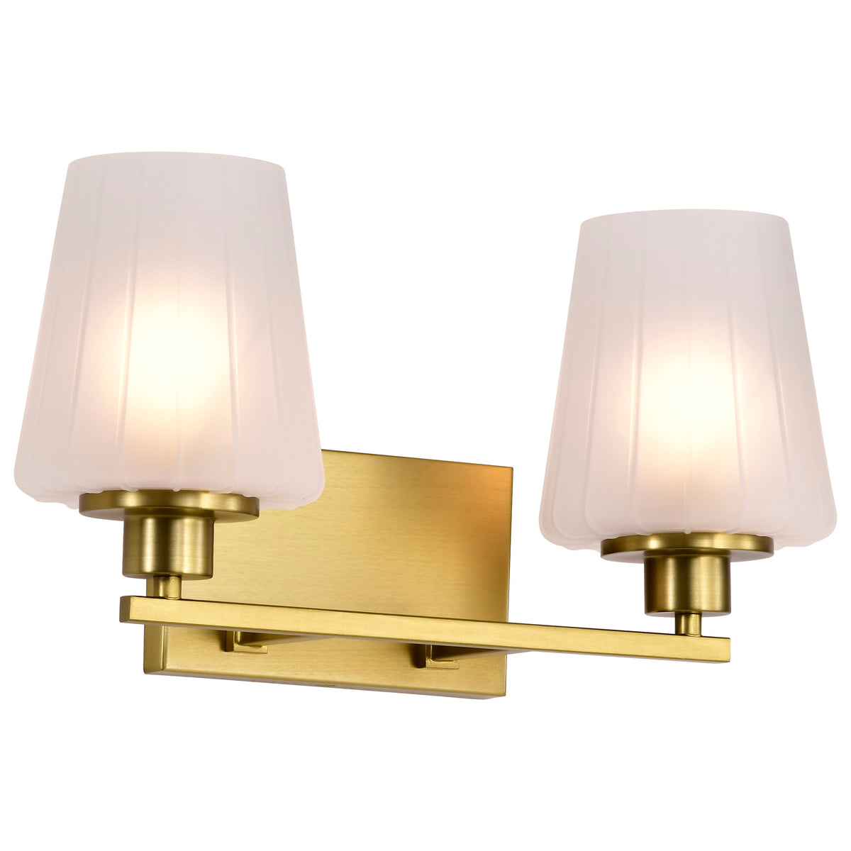 Nuvo 60-8232 Lune, 2 Light Vanity, Vintage Brass Finish