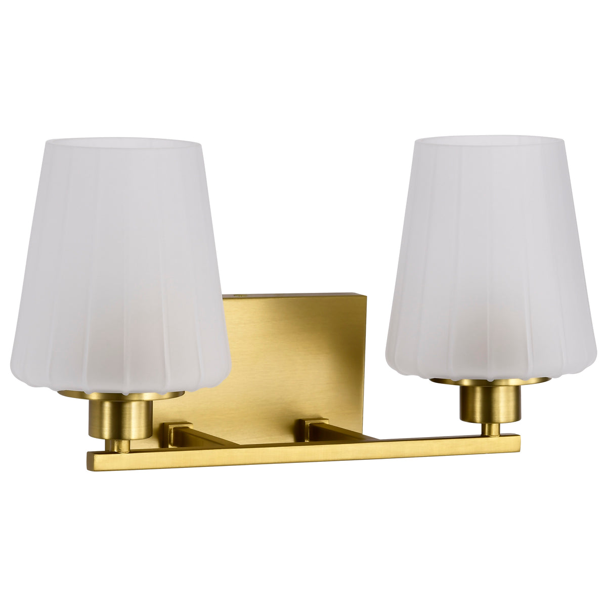 Nuvo 60-8232 Lune, 2 Light Vanity, Vintage Brass Finish