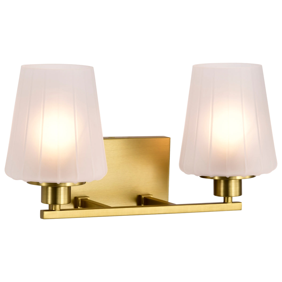 Nuvo 60-8232 Lune, 2 Light Vanity, Vintage Brass Finish