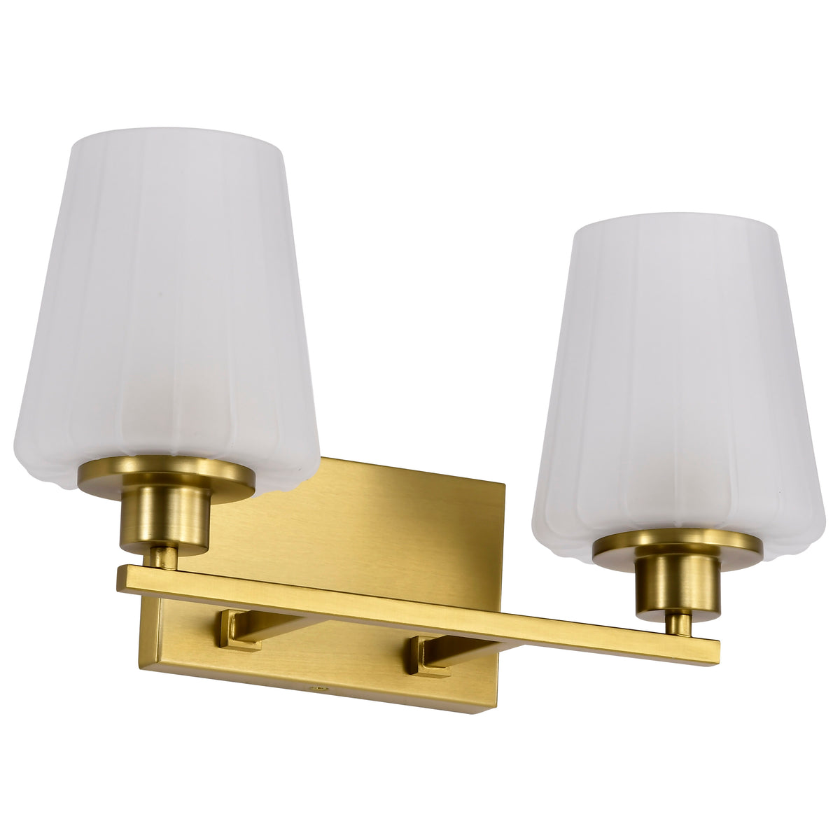 Nuvo 60-8232 Lune, 2 Light Vanity, Vintage Brass Finish
