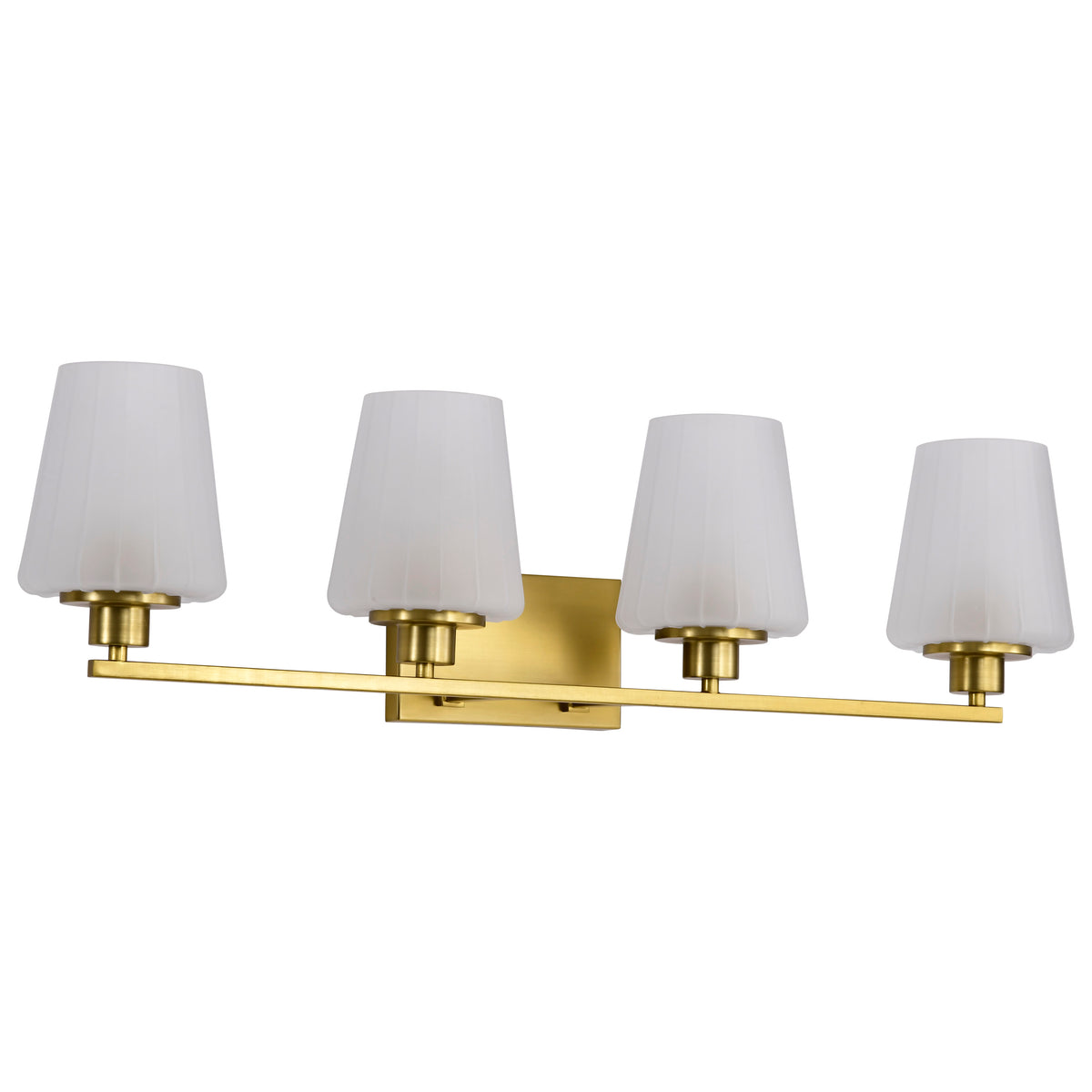 Nuvo 60-8234 Lune, 4 Light Vanity, Vintage Brass Finish