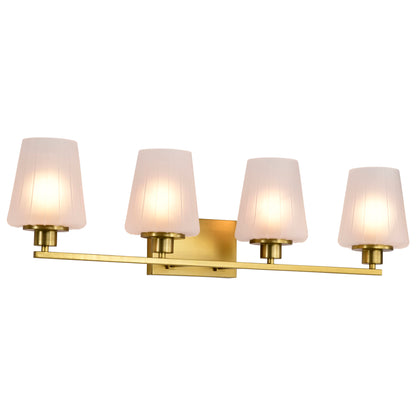 Nuvo 60-8234 Lune, 4 Light Vanity, Vintage Brass Finish