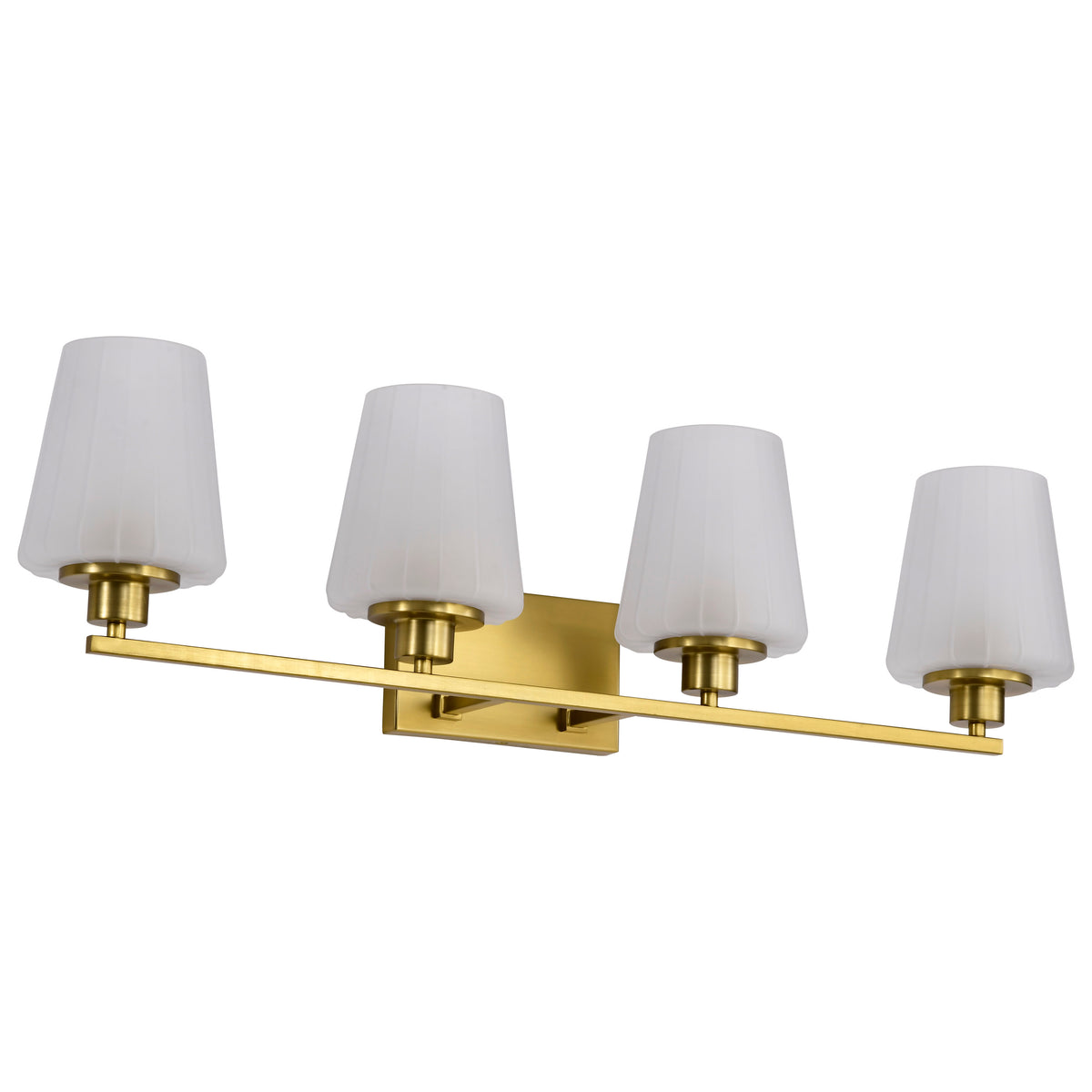 Nuvo 60-8234 Lune, 4 Light Vanity, Vintage Brass Finish