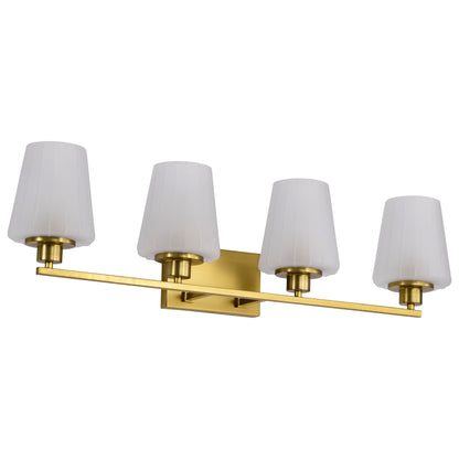 Nuvo 60-8234 Lune, 4 Light Vanity, Vintage Brass Finish