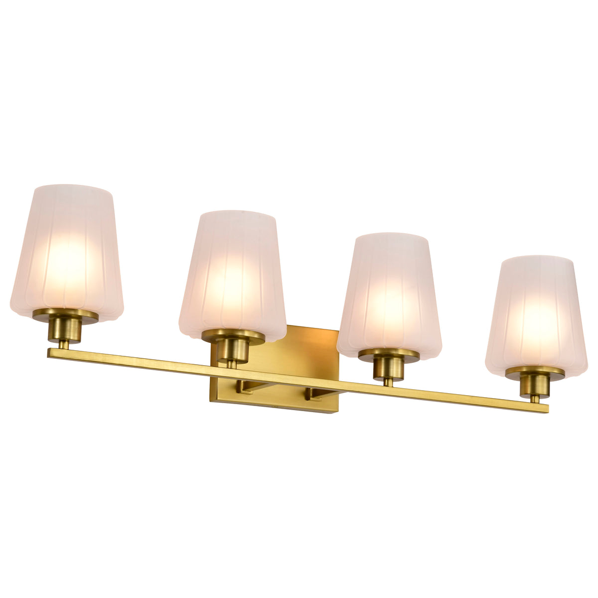 Nuvo 60-8234 Lune, 4 Light Vanity, Vintage Brass Finish
