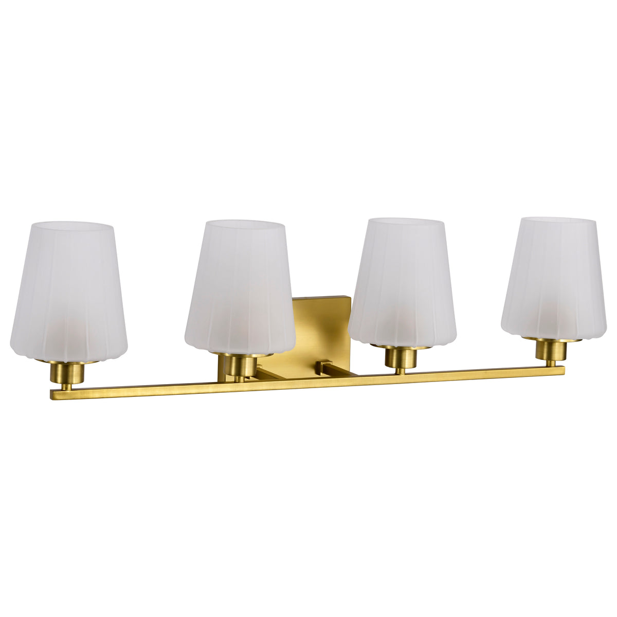 Nuvo 60-8234 Lune, 4 Light Vanity, Vintage Brass Finish