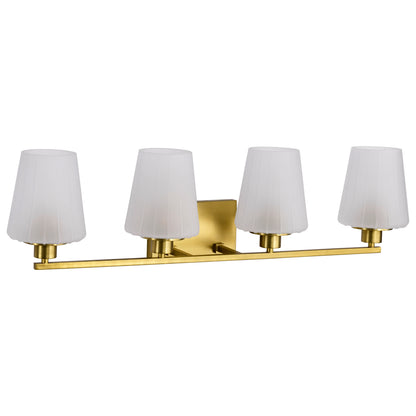 Nuvo 60-8234 Lune, 4 Light Vanity, Vintage Brass Finish