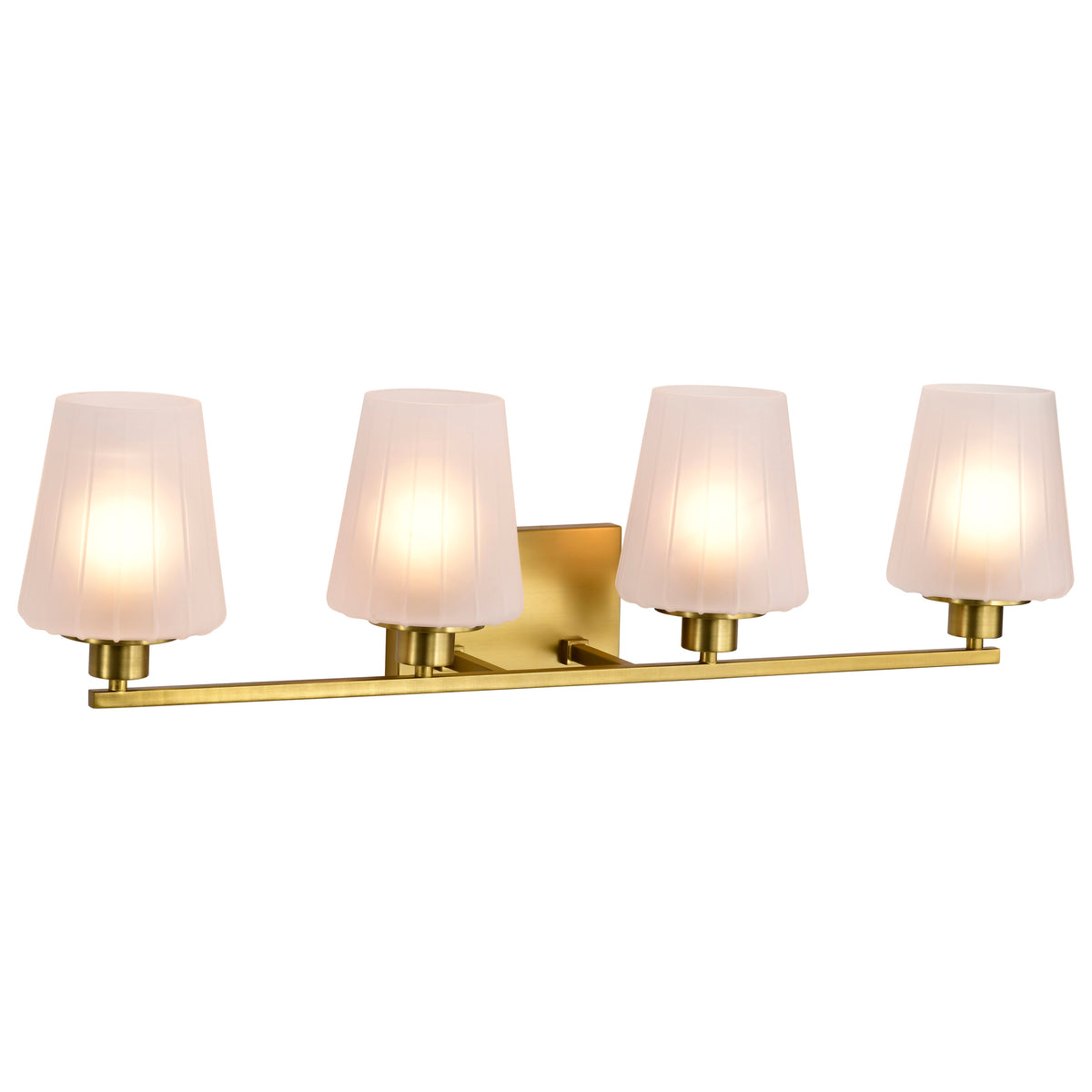 Nuvo 60-8234 Lune, 4 Light Vanity, Vintage Brass Finish