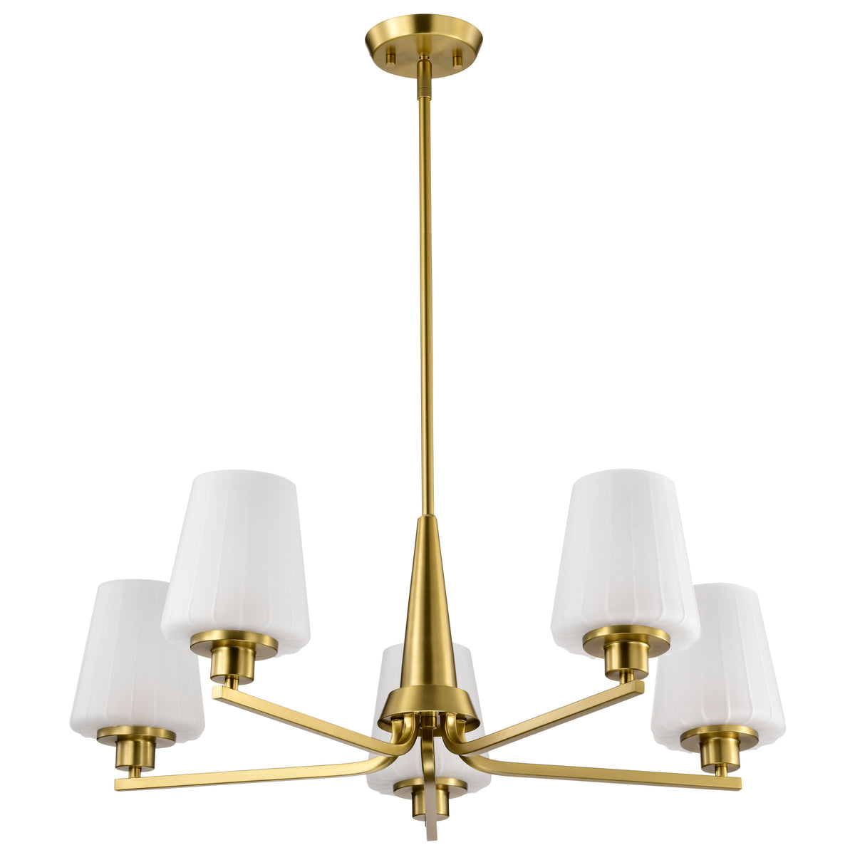 Nuvo 60-8235 Lune, 5 Light Chandelier, Vintage Brass Finish