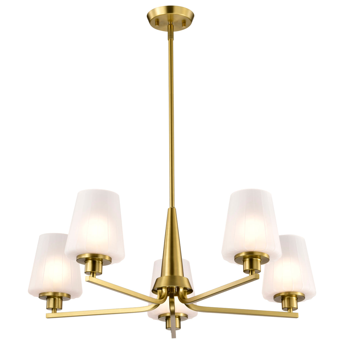 Nuvo 60-8235 Lune, 5 Light Chandelier, Vintage Brass Finish