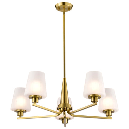 Nuvo 60-8235 Lune, 5 Light Chandelier, Vintage Brass Finish