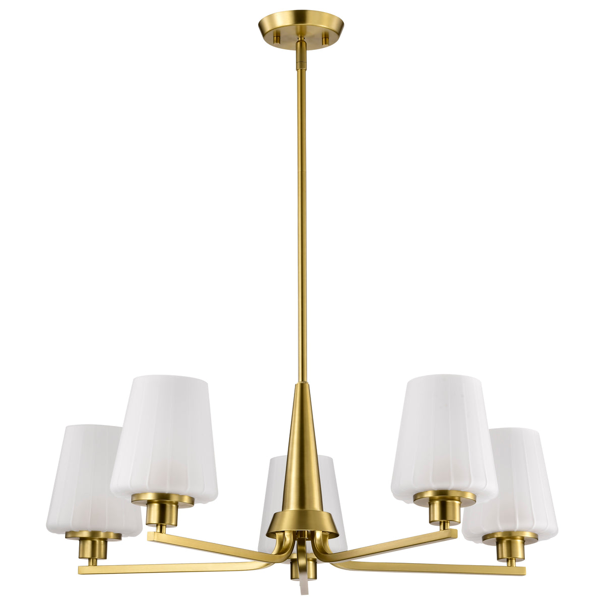 Nuvo 60-8235 Lune, 5 Light Chandelier, Vintage Brass Finish
