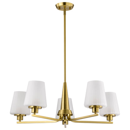Nuvo 60-8235 Lune, 5 Light Chandelier, Vintage Brass Finish