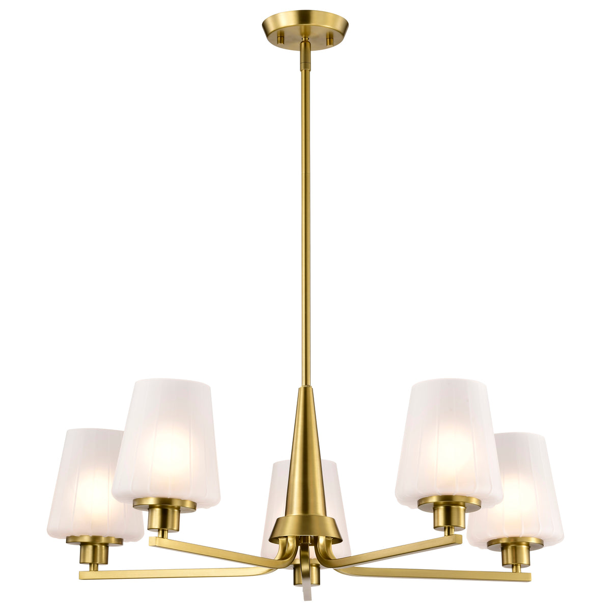 Nuvo 60-8235 Lune, 5 Light Chandelier, Vintage Brass Finish