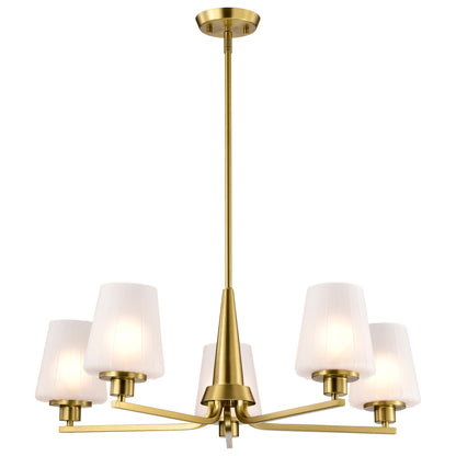 Nuvo 60-8235 Lune, 5 Light Chandelier, Vintage Brass Finish