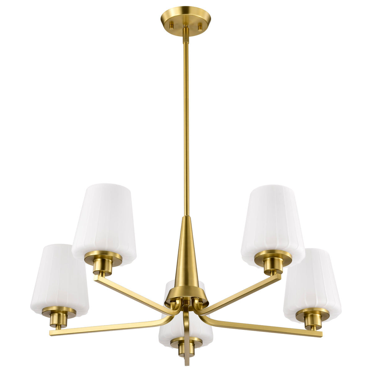 Nuvo 60-8235 Lune, 5 Light Chandelier, Vintage Brass Finish