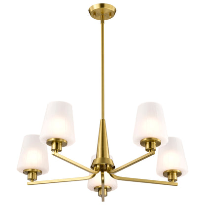 Nuvo 60-8235 Lune, 5 Light Chandelier, Vintage Brass Finish