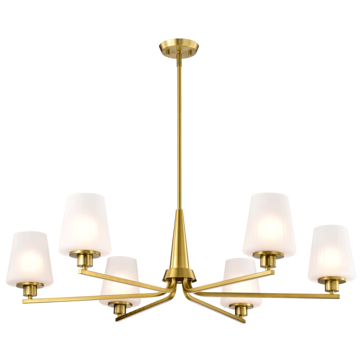 Nuvo 60-8236 Lune, 6 Light Chandelier, Vintage Brass Finish