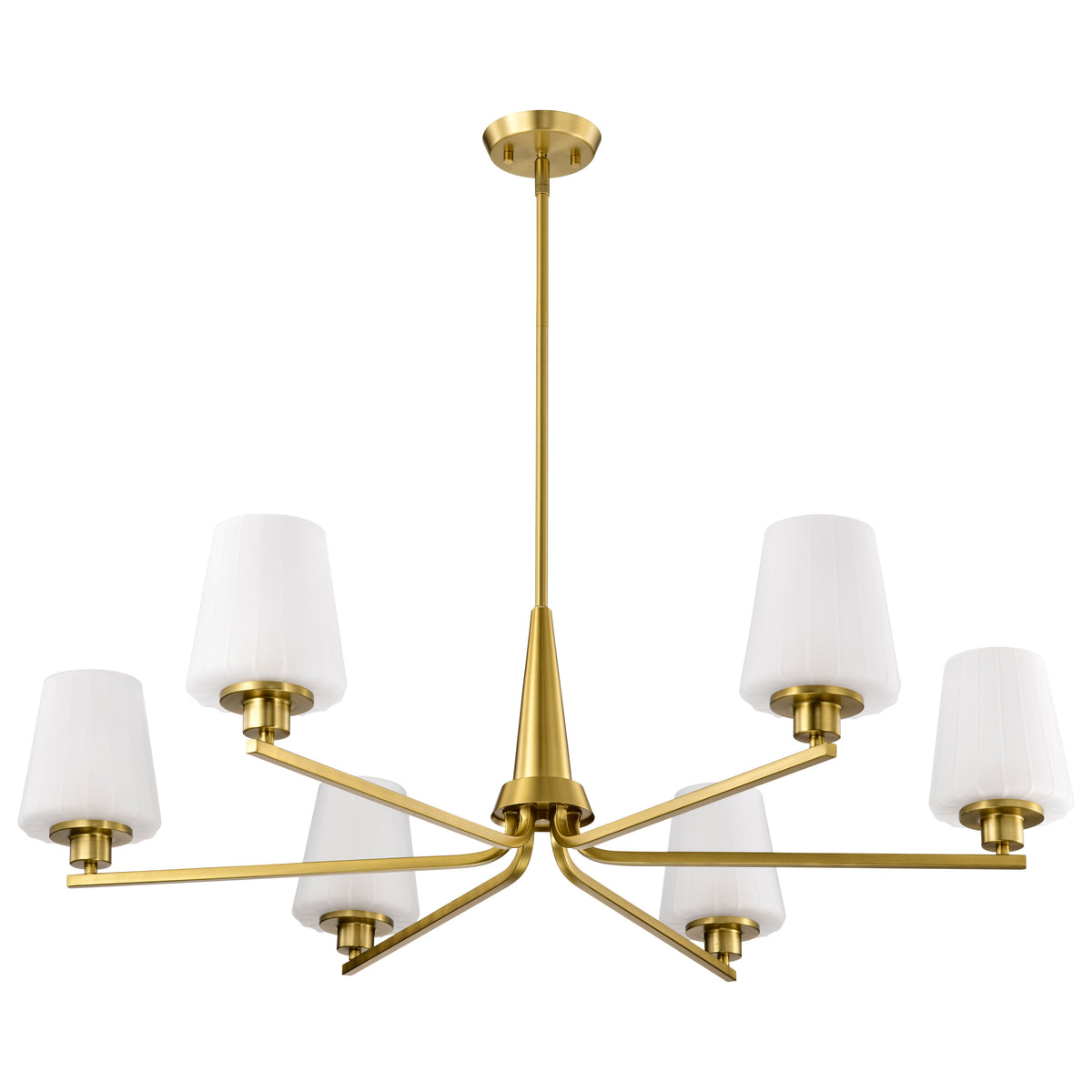 Nuvo 60-8236 Lune, 6 Light Chandelier, Vintage Brass Finish