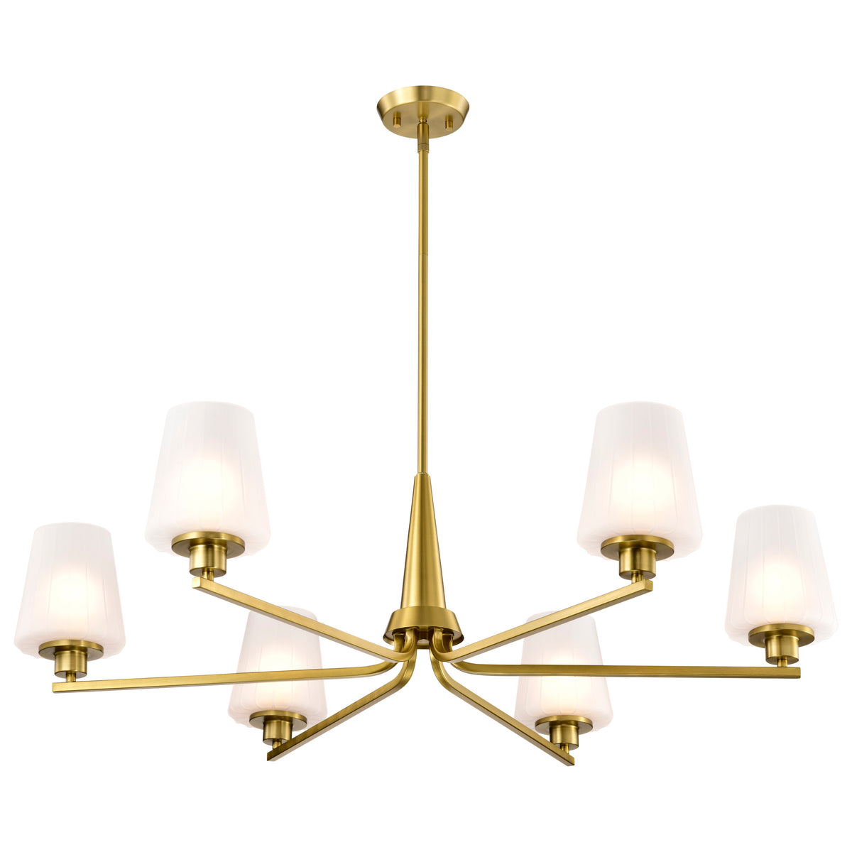 Nuvo 60-8236 Lune, 6 Light Chandelier, Vintage Brass Finish