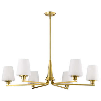 Nuvo 60-8236 Lune, 6 Light Chandelier, Vintage Brass Finish