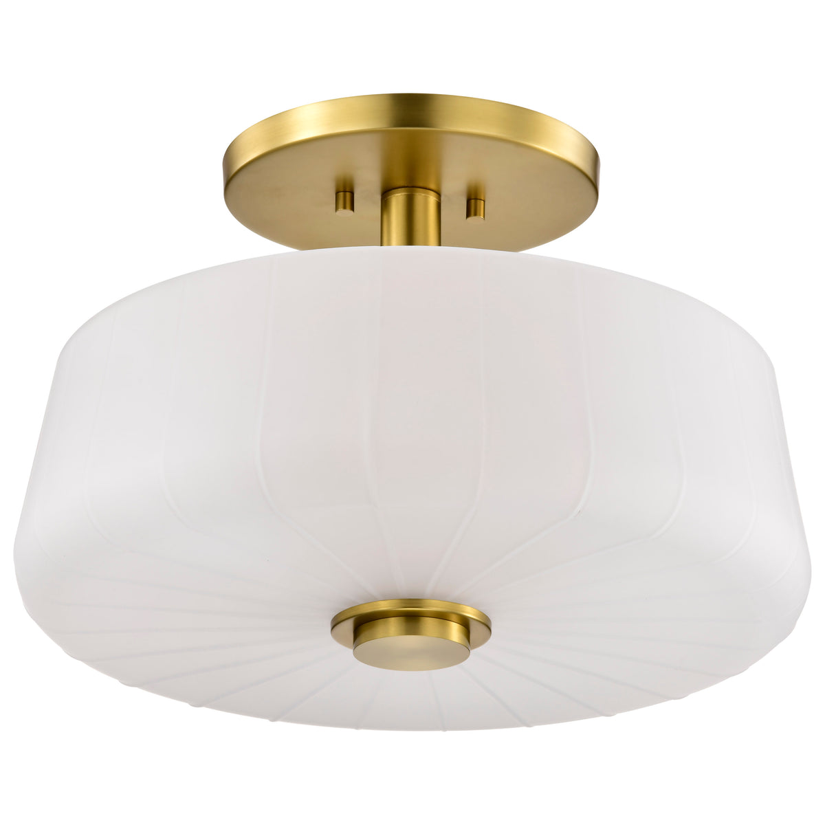 Nuvo 60-8239 Lune, 3 Light Semi-Flush, Vintage Brass Finish