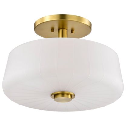 Nuvo 60-8239 Lune, 3 Light Semi-Flush, Vintage Brass Finish