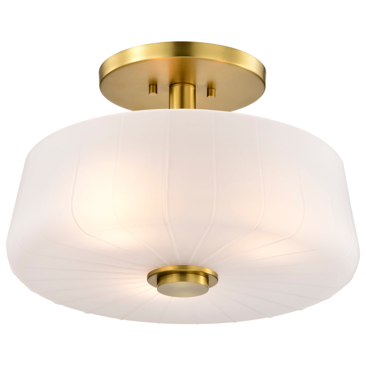 Nuvo 60-8239 Lune, 3 Light Semi-Flush, Vintage Brass Finish