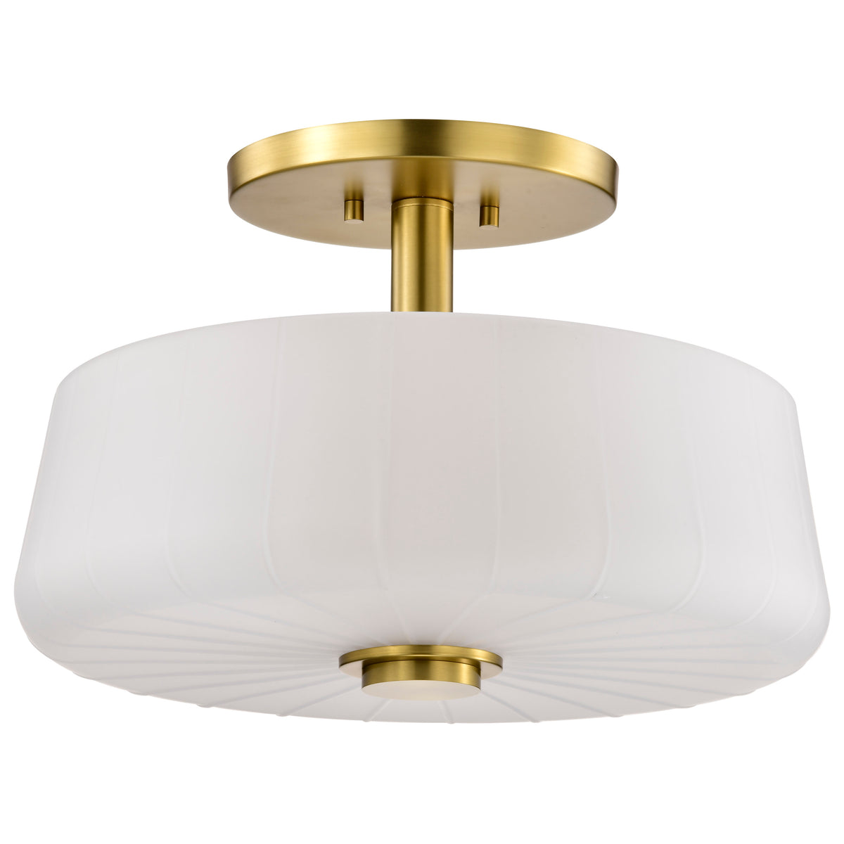 Nuvo 60-8239 Lune, 3 Light Semi-Flush, Vintage Brass Finish