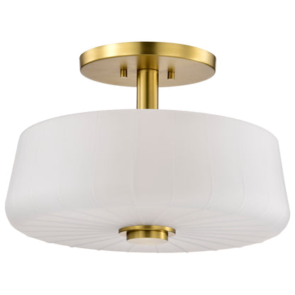 Nuvo 60-8239 Lune, 3 Light Semi-Flush, Vintage Brass Finish