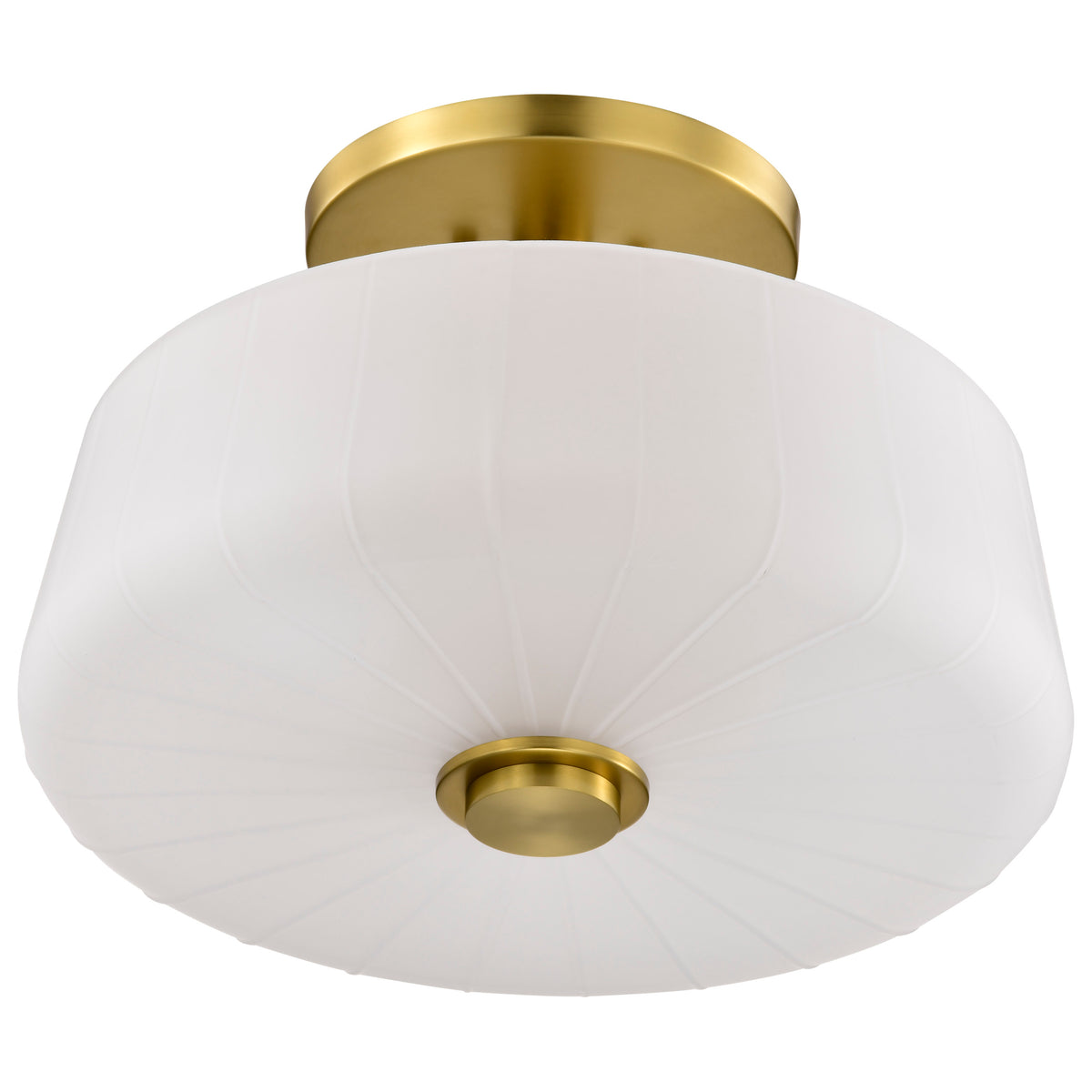 Nuvo 60-8239 Lune, 3 Light Semi-Flush, Vintage Brass Finish