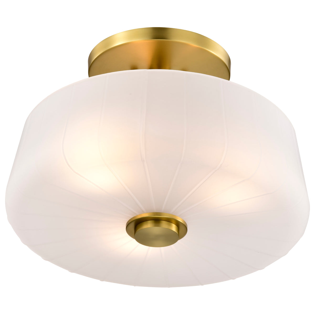 Nuvo 60-8239 Lune, 3 Light Semi-Flush, Vintage Brass Finish