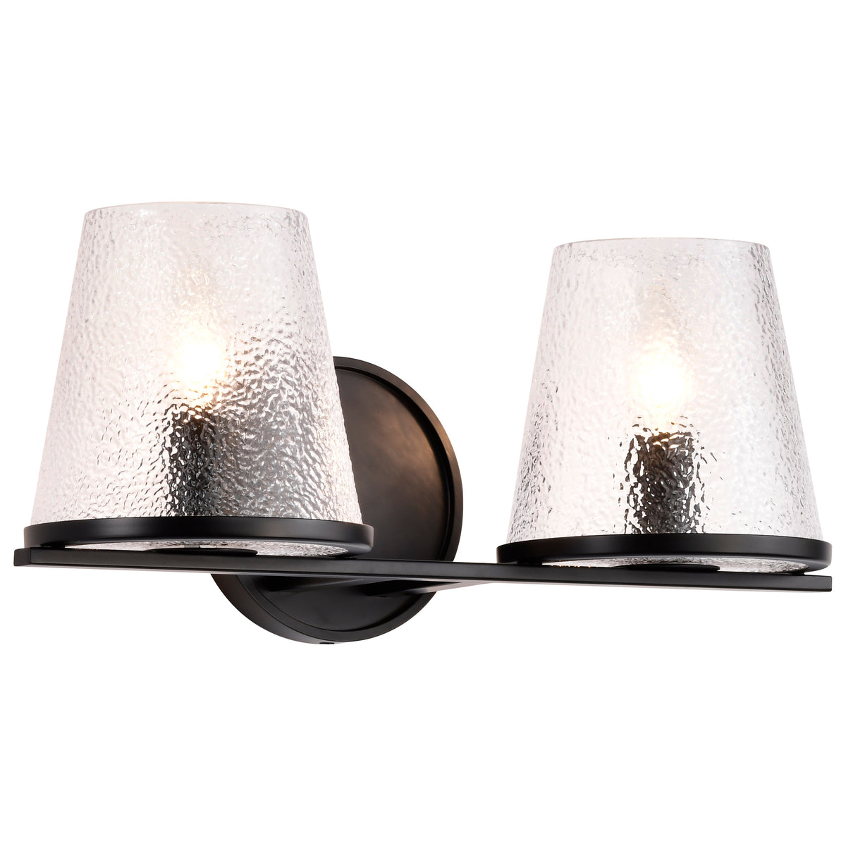 Nuvo 60-8252 Valentine, 2 Light Vanity, Black Finish