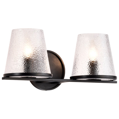 Nuvo 60-8252 Valentine, 2 Light Vanity, Black Finish