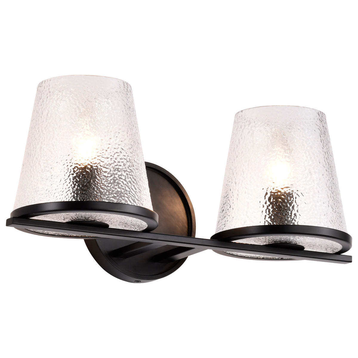 Nuvo 60-8252 Valentine, 2 Light Vanity, Black Finish