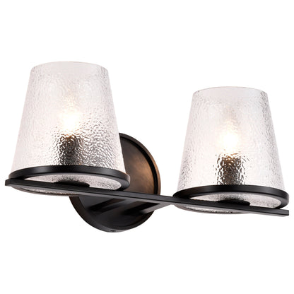 Nuvo 60-8252 Valentine, 2 Light Vanity, Black Finish